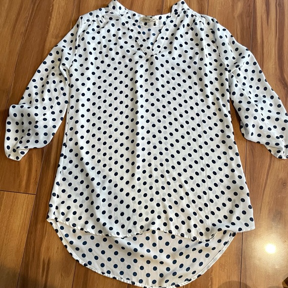 Liberty Love Tops - White Polka Dot Blouse